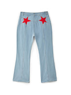 Back Star Patchwork Flare Jeans Flare Jeans