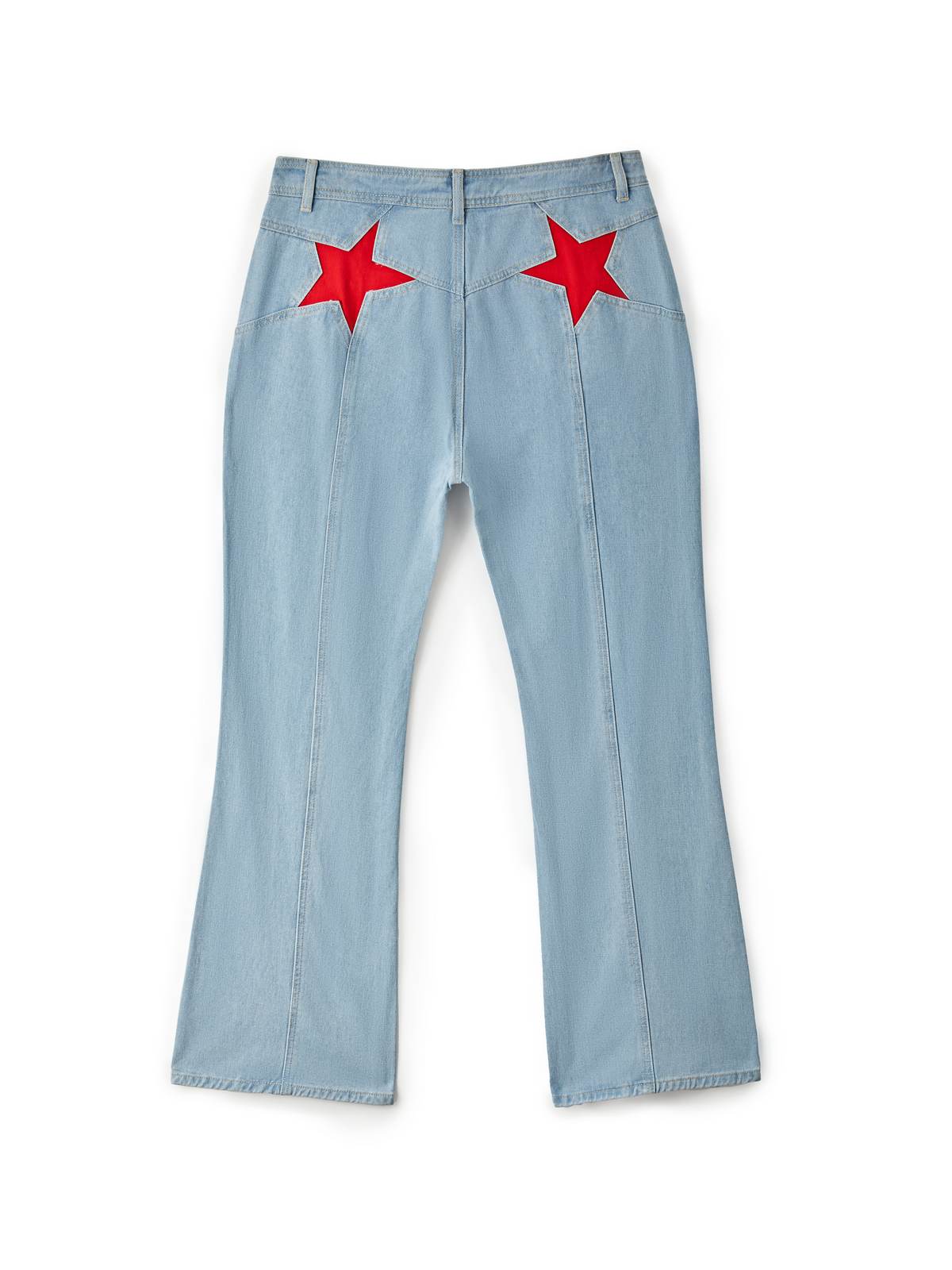 Back Star Patchwork Flare Jeans Flare Jeans