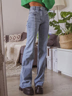 Back Star Patchwork Flare Jeans Flare Jeans