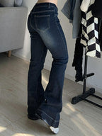 Washed Low Waist Flare Jeans Flare Jeans