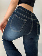 Washed Low Waist Flare Jeans Flare Jeans