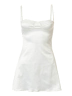 Backless Lace Paneled Slip Mini Dress Mini Dresses