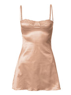 Backless Lace Paneled Slip Mini Dress Mini Dresses