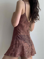 Backless Printed Slip Mini Dress Mini Dresses