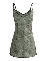 Backless Printed Slip Mini Dress Mini Dresses
