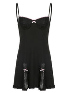 Lace Paneled Mini Dress Mini Dresses