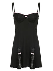 Lace Paneled Mini Dress Mini Dresses