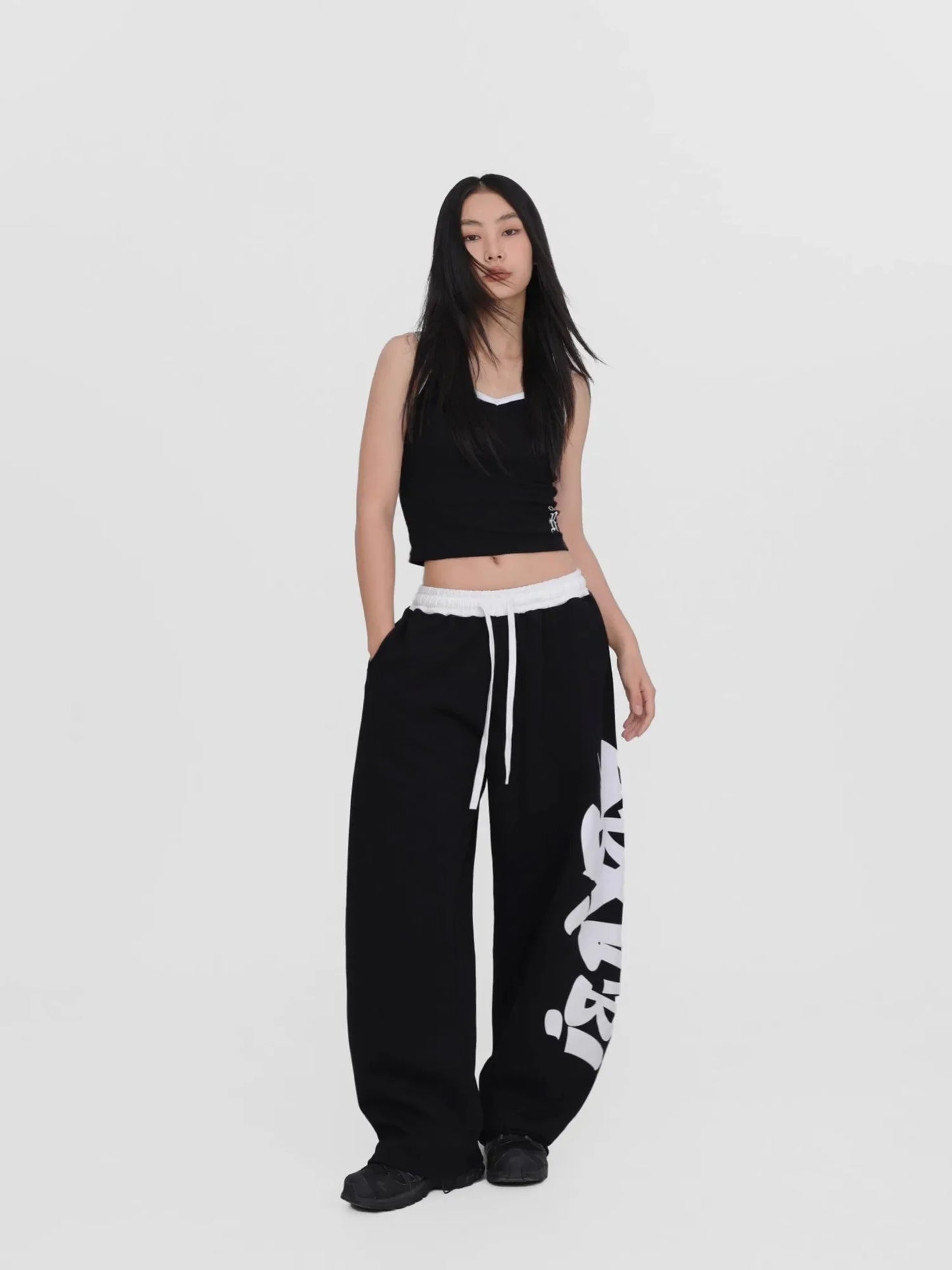 Street Dance Black Graffiti Pants for Halloween Events