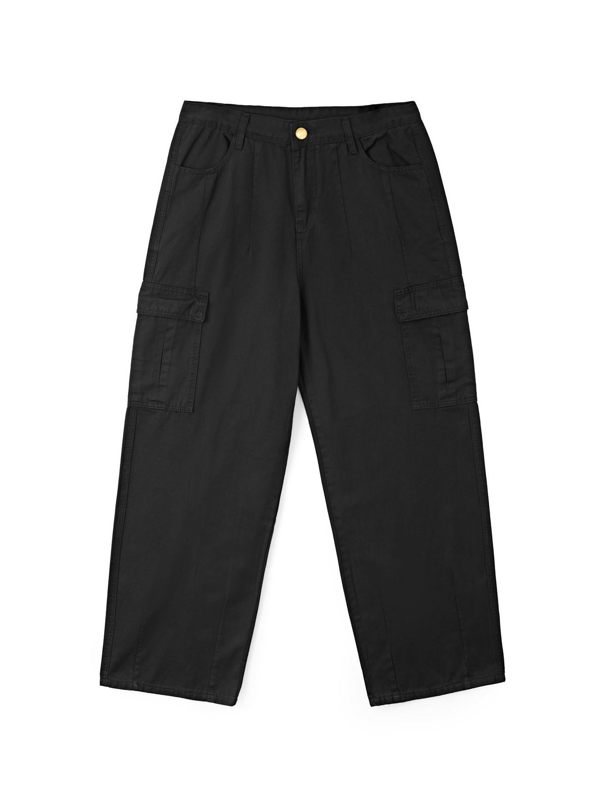 Men’s Cargo Pocket Patched Straight Leg Jeans loose jeans