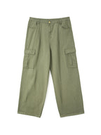 Men’s Cargo Pocket Patched Straight Leg Jeans loose jeans