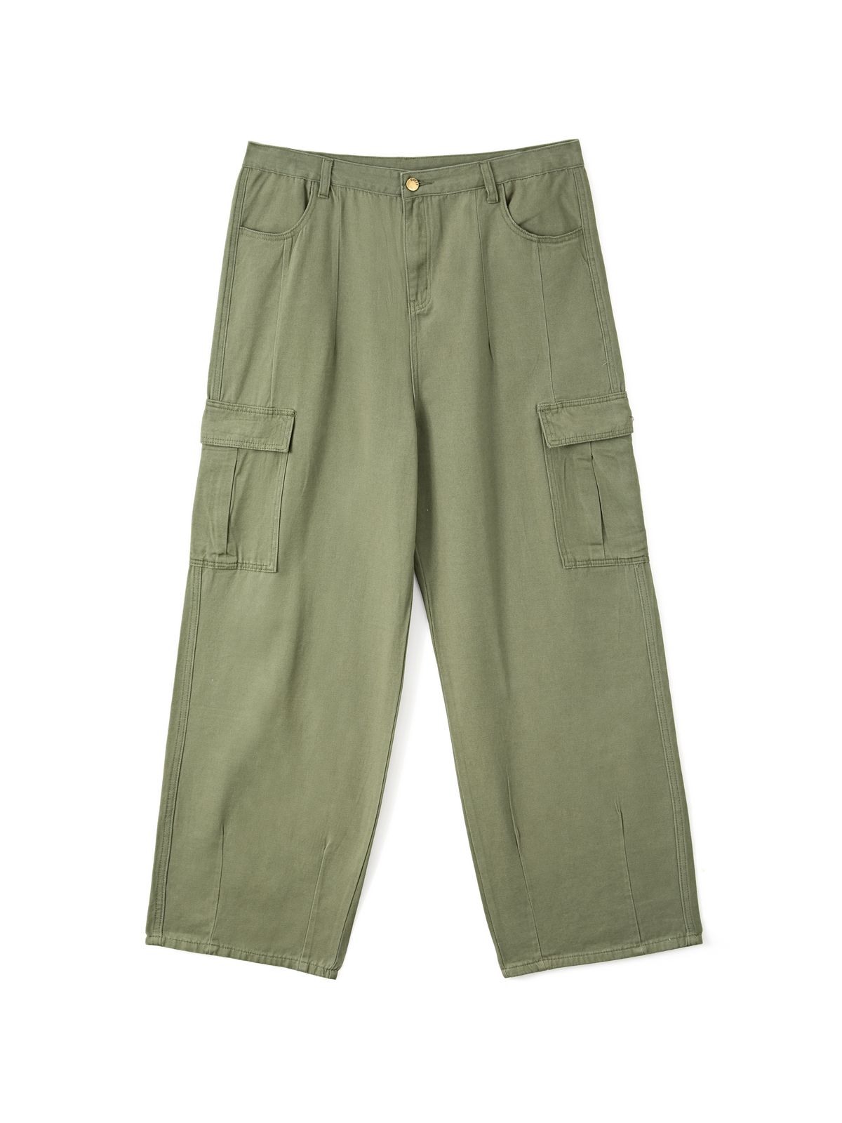 Men’s Cargo Pocket Patched Straight Leg Jeans loose jeans
