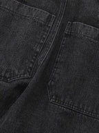 Men’s Cargo Pocket Patched Straight Leg Jeans loose jeans