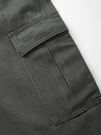 Men’s Cargo Pocket Patched Straight Leg Jeans loose jeans