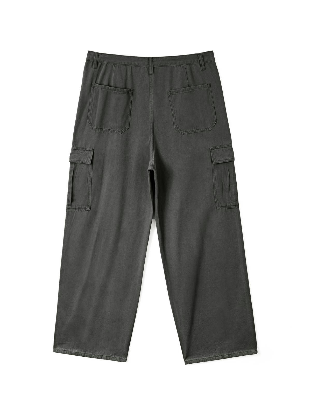Men’s Cargo Pocket Patched Straight Leg Jeans loose jeans
