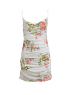 Backless Floral Mesh Mini Dress Mini Dresses