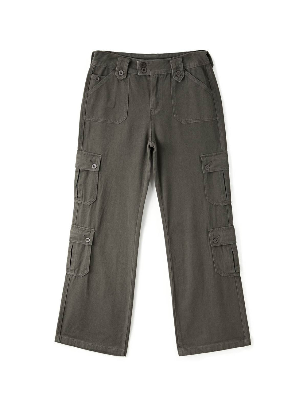 Buttoned Straight Leg Cargo Jeans Cargo Jeans