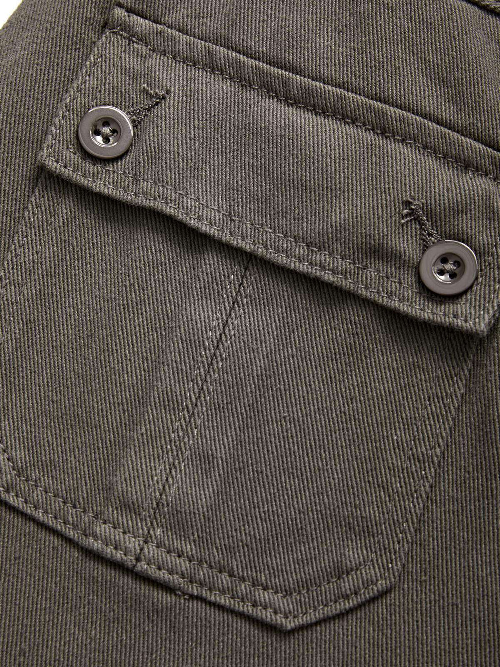 Buttoned Straight Leg Cargo Jeans Cargo Jeans