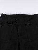 Buttoned Straight Leg Cargo Jeans Cargo Jeans