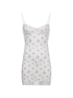 Lace Trim Floral Mini Dress Mini Dresses