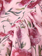 Patchwork Ruffle Bardot Floral Mini Dress Mini Dresses