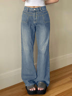 Vintage Blue Wash Boyfriend Jeans Boyfriend Jeans