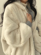 Reversible Oversize Fleece Hooded Jacket Jacket