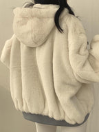 Reversible Oversize Fleece Hooded Jacket Jacket