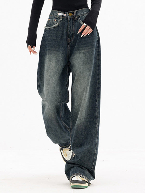 Dark Wash Vintage Baggy Boyfriend Jeans Blue / S Boyfriend Jeans Main image