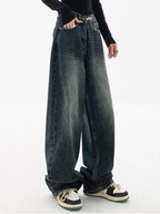Dark Wash Vintage Baggy Boyfriend Jeans Boyfriend Jeans