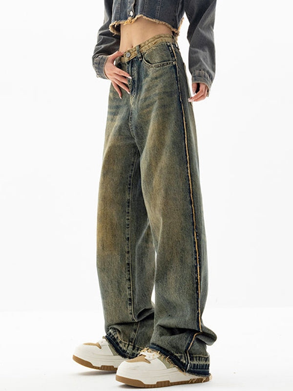 Vintage Wash Distressed Boyfriend Jeans Boyfriend Jeans