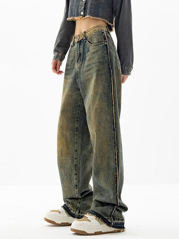Vintage Wash Distressed Boyfriend Jeans Boyfriend Jeans