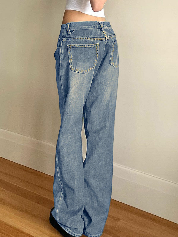 Washed Classic Denim Boyfriend Jeans Boyfriend Jeans