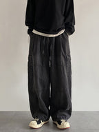 Men’s Vintage Loose Cargo Jeans Black / 2XL Cargo jeans