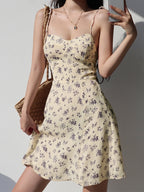 Strappy Tie Floral Mini Dress Mini Dresses