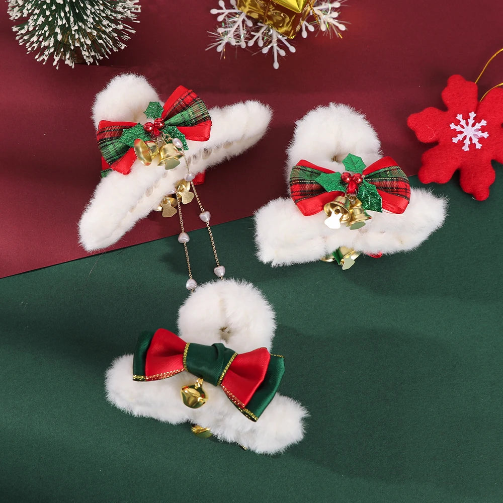 Christmas Snowman Plush Red Festive Celebrate Cute Ponytail Christmas Hair Accessory