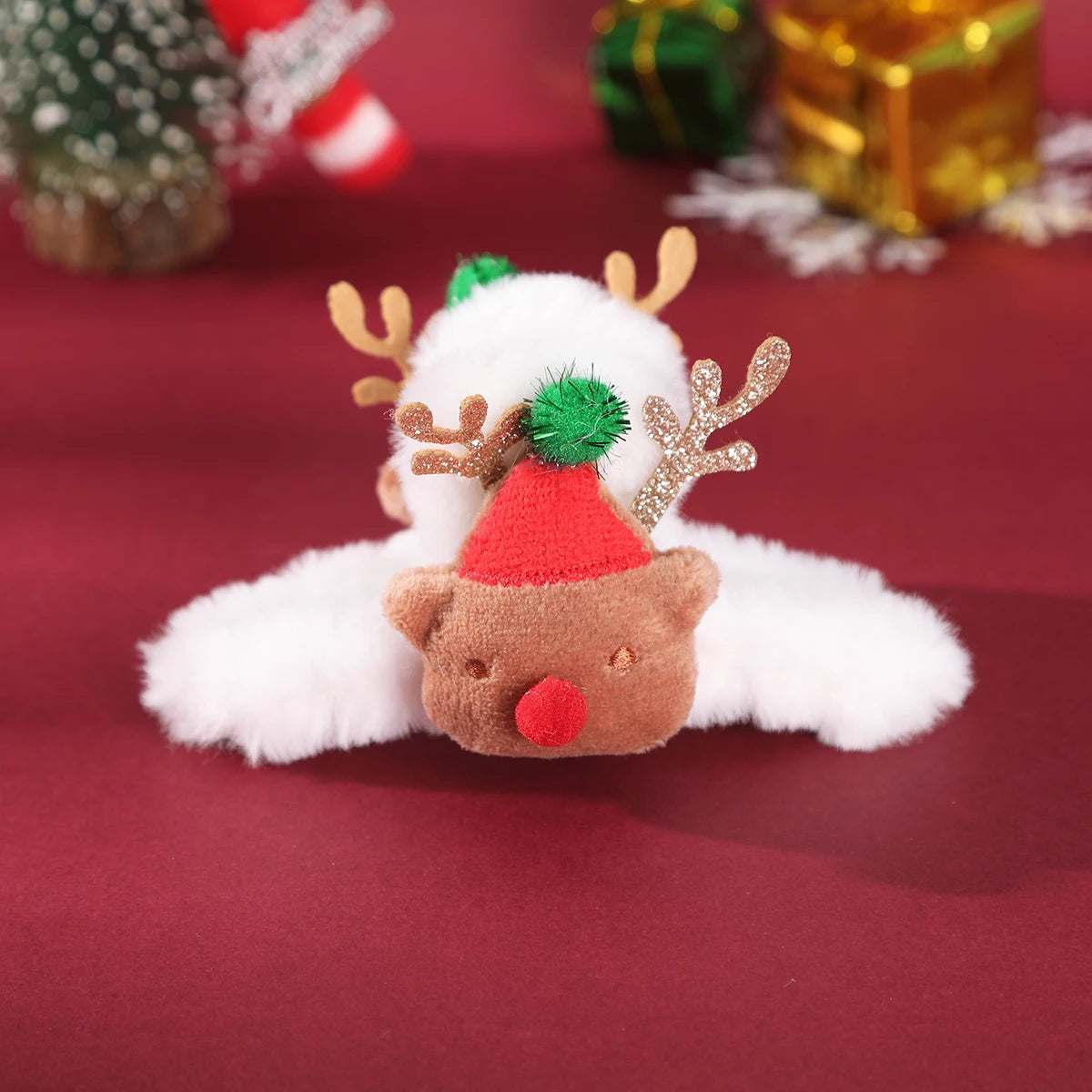 Christmas Snowman Plush Red Festive Celebrate Cute Ponytail Christmas Hair Accessory