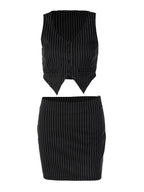 Pinstripe Detail Two Piece Set Two Piece Outfits