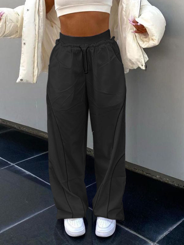 Pintuck Detail Straight Leg Pants Straight Leg Pants