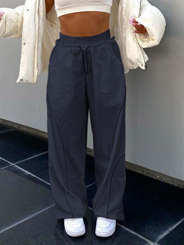 Pintuck Detail Straight Leg Pants Straight Leg Pants