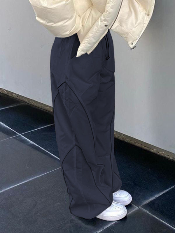 Pintuck Detail Straight Leg Pants Straight Leg Pants