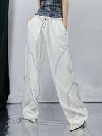 Pintuck Detail Straight Leg Pants Straight Leg Pants