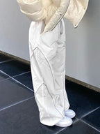 Pintuck Detail Straight Leg Pants Straight Leg Pants