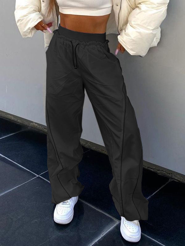 Pintuck Detail Straight Leg Pants Straight Leg Pants