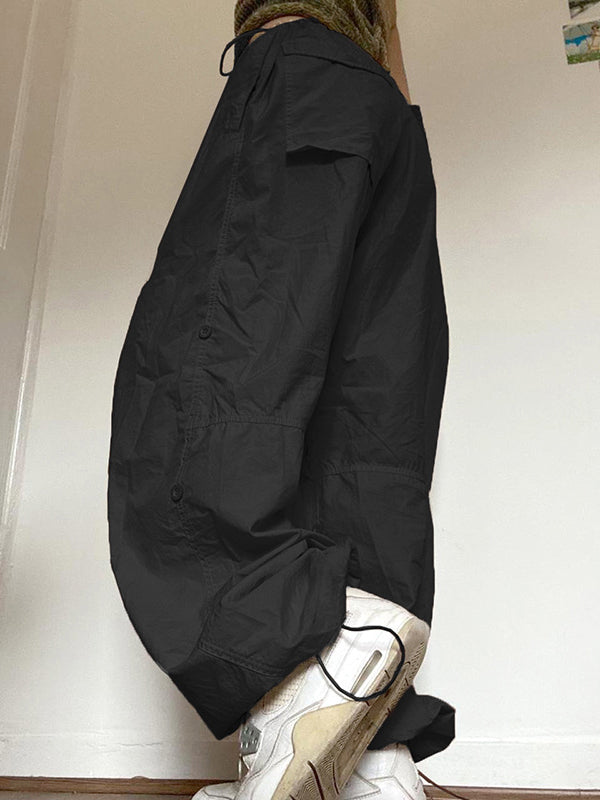 Drawstring Low Waist Baggy Cargo Pants Cargo Pants
