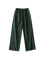 Piping Detail Wide Leg Track Pants Wide Leg Pants