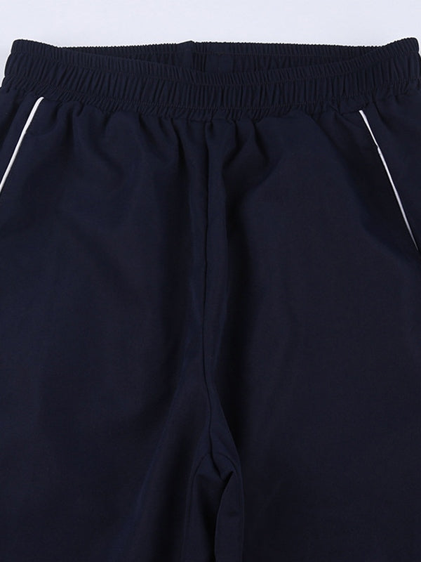Vintage Striped Piping Baggy Sweatpants Straight Leg Pants