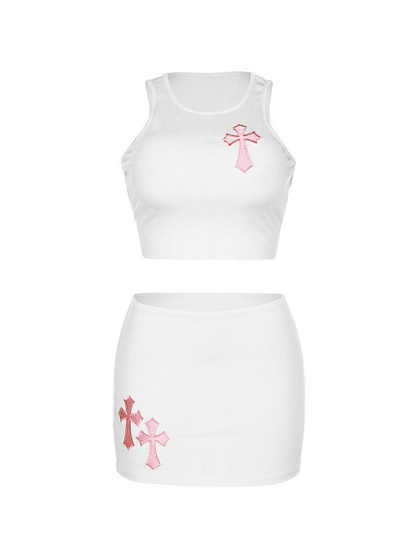 Cross Ribbed Two Piece Set Two Piece Outfits