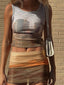 Printed Ribbed Tank Top & Mini Skirt Set Gray / S Two Piece Outfits