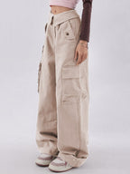 Buttoned High Waisted Cargo Pants Cargo Pants