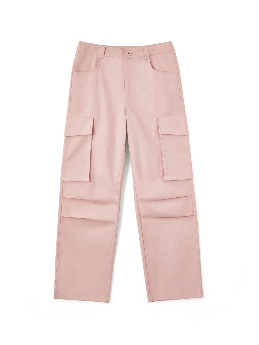 Ruched Pink Straight Leg Cargo Pants Cargo Pants